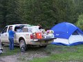No 81 Debbie and Rob setting up camp in the Rock creek area of Montana. 